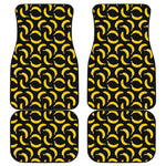 Black Banana Pattern Print Front and Back Car Floor Mats