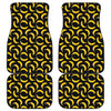 Black Banana Pattern Print Front and Back Car Floor Mats