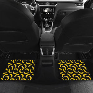 Black Banana Pattern Print Front and Back Car Floor Mats