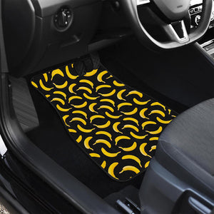 Black Banana Pattern Print Front and Back Car Floor Mats