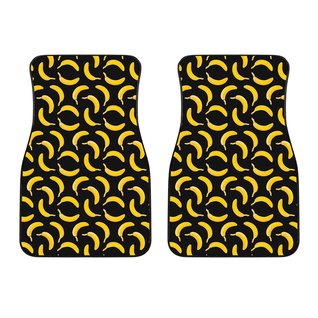 Black Banana Pattern Print Front Car Floor Mats