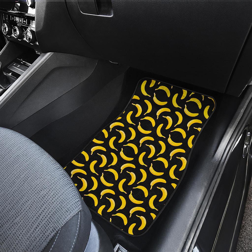 Black Banana Pattern Print Front Car Floor Mats