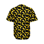 Black Banana Pattern Print Men's Baseball Jersey