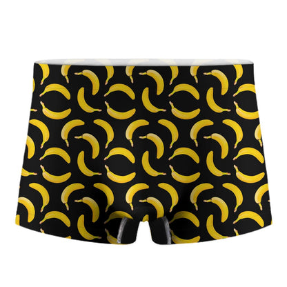 Black Banana Pattern Print Men's Boxer Briefs