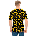 Black Banana Pattern Print Men's T-Shirt