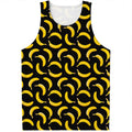 Black Banana Pattern Print Men's Tank Top
