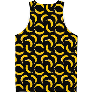 Black Banana Pattern Print Men's Tank Top