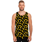 Black Banana Pattern Print Men's Tank Top