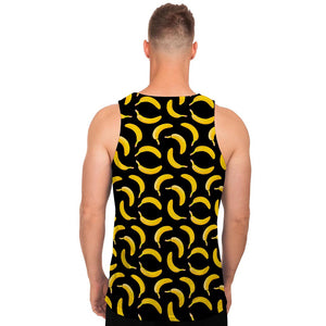 Black Banana Pattern Print Men's Tank Top