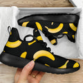 Black Banana Pattern Print Mesh Knit Shoes