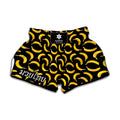Black Banana Pattern Print Muay Thai Boxing Shorts
