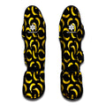Black Banana Pattern Print Muay Thai Shin Guards