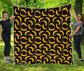Black Banana Pattern Print Quilt