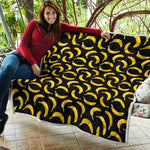Black Banana Pattern Print Quilt