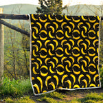 Black Banana Pattern Print Quilt