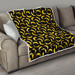 Black Banana Pattern Print Quilt