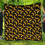 Black Banana Pattern Print Quilt