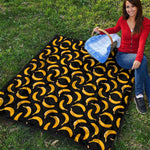Black Banana Pattern Print Quilt
