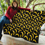 Black Banana Pattern Print Quilt