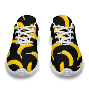 Black Banana Pattern Print Sport Shoes GearFrost