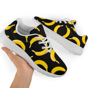 Black Banana Pattern Print Sport Shoes GearFrost