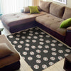 Black Baseball Pattern Print Area Rug