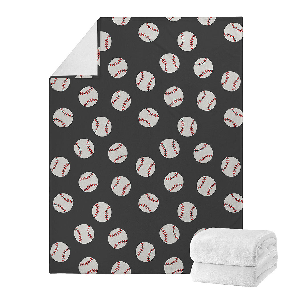 Black Baseball Pattern Print Blanket