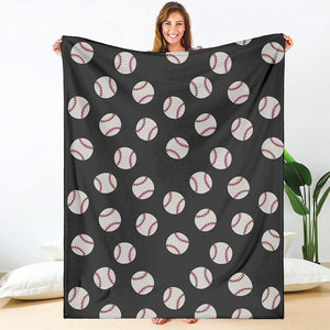 Black Baseball Pattern Print Blanket