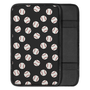 Black Baseball Pattern Print Car Center Console Cover