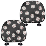 Black Baseball Pattern Print Car Headrest Covers