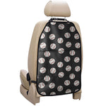 Black Baseball Pattern Print Car Seat Organizers