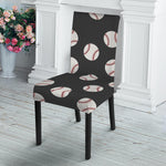 Black Baseball Pattern Print Dining Chair Slipcover