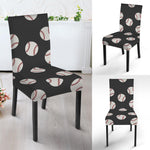 Black Baseball Pattern Print Dining Chair Slipcover