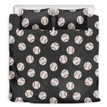 Black Baseball Pattern Print Duvet Cover Bedding Set