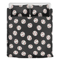 Black Baseball Pattern Print Duvet Cover Bedding Set