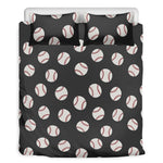 Black Baseball Pattern Print Duvet Cover Bedding Set