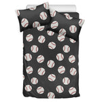Black Baseball Pattern Print Duvet Cover Bedding Set
