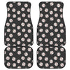 Black Baseball Pattern Print Front and Back Car Floor Mats