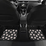 Black Baseball Pattern Print Front and Back Car Floor Mats