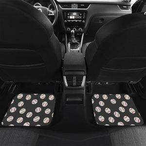 Black Baseball Pattern Print Front and Back Car Floor Mats