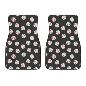 Black Baseball Pattern Print Front Car Floor Mats