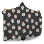 Black Baseball Pattern Print Hooded Blanket