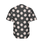 Black Baseball Pattern Print Men's Baseball Jersey