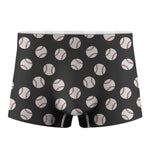 Black Baseball Pattern Print Men's Boxer Briefs