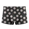 Black Baseball Pattern Print Men's Boxer Briefs