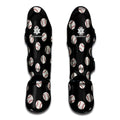 Black Baseball Pattern Print Muay Thai Shin Guards
