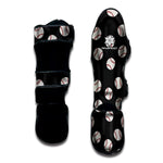 Black Baseball Pattern Print Muay Thai Shin Guard