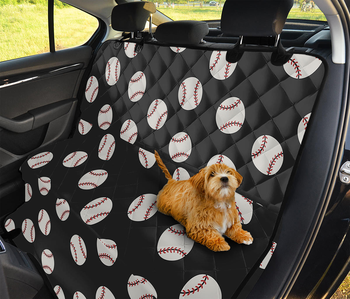 Black Baseball Pattern Print Pet Car Back Seat Cover