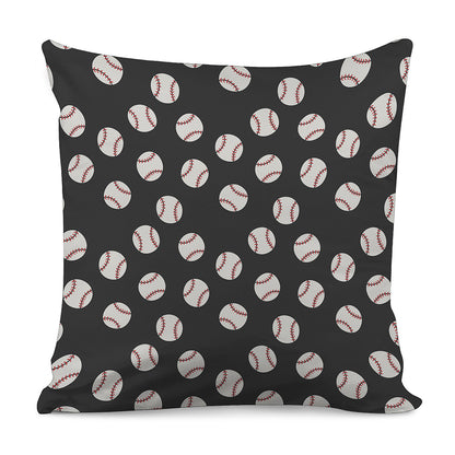 Black Baseball Pattern Print Pillow Cover
