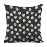 Black Baseball Pattern Print Pillow Cover